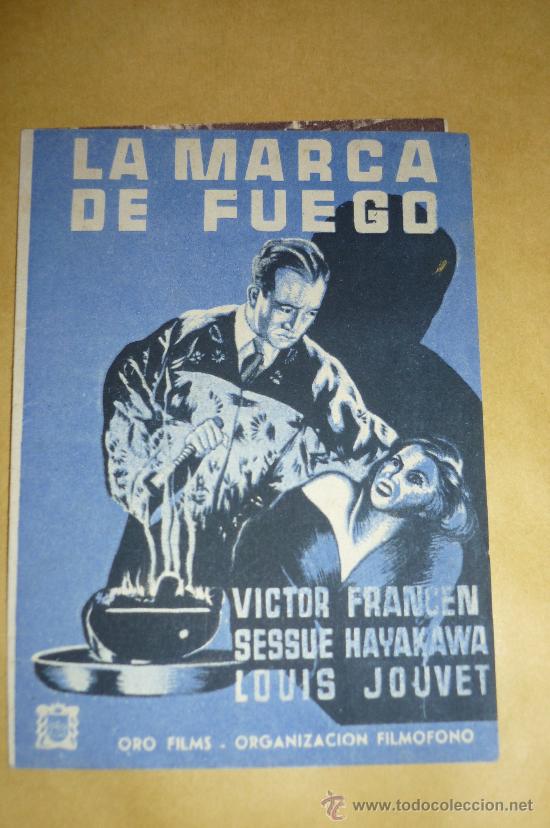 Cinema: programa doble  - la marca de fuego.,con publicidad,excente estado.