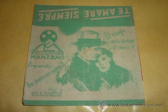 Cinema: te amare siempre- ANTIGUO FOLLETO O PROGRAMAdoble  algo sobado pero bien..