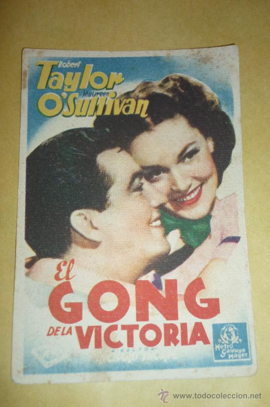 Cinema: programa cine  EL GONG DE LA VICTORIA , , CARTULINA  -,,con publicidad .