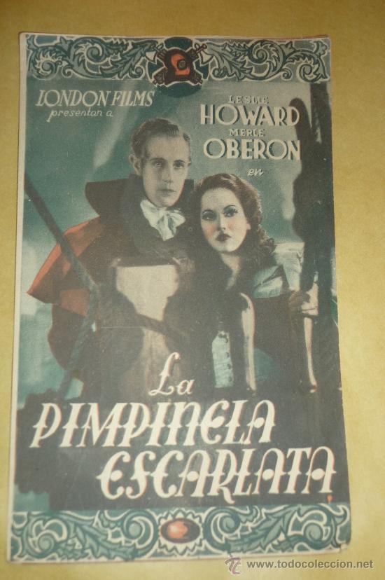 Cine: programa cineLA PIMPINELA ESCARLATA PROGRAMA DOBLE LESLIE HOWARD MER , - Foto 1