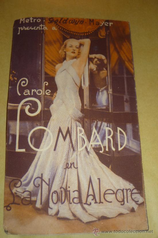 Cinema: programa cine -- LA NOVIA ALEGRE - CAROLE LOMBARD - PROGRAMA DOBLE ,,,con publicidad