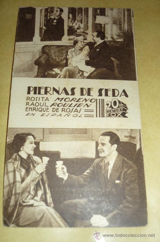 Cinema: programa  cine  tarjeta..piernas de seda --1938,.con publicidad .