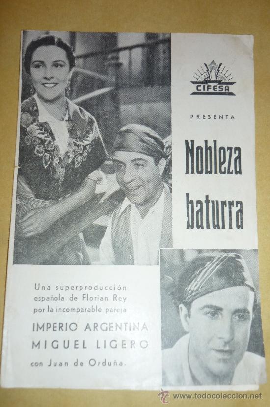 Cine: programa  cine doble,NOBLEZA BATURRA PROGRAMA DOBLE CANCIONERO. algo sobado pero . - Foto 1