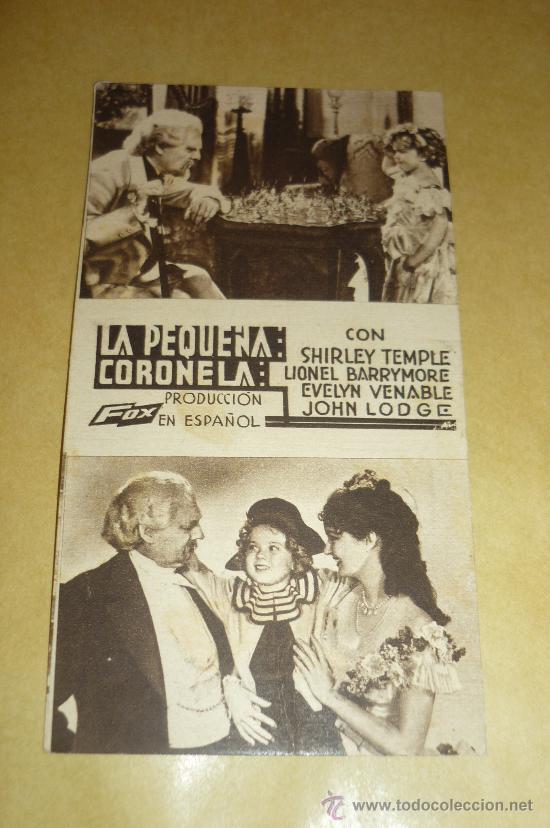 Cinema: programa  cine-tarjeta -- la peque&ntilde;a coronela-- muy.