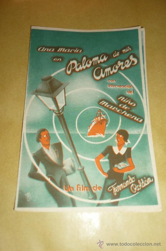 Cine: programa cine PALOMA DE MIS AMORES, doble. 1936, -con publicdad.programa , - Foto 1