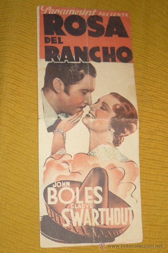 Kino: programa  cine  doble,,ROSA DEL RANCHO,,se&ntilde;ales de doblez pero  estado..