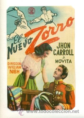 Cine: NUEVO ZORRO , EL - PROGRAMA ORIGINAL CON PUBLICIDAD - DF. - Foto 1
