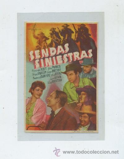 Cine: PROGRAMA DE CINE: SENDAS SINIESTRAS (PC-1042) - Foto 1