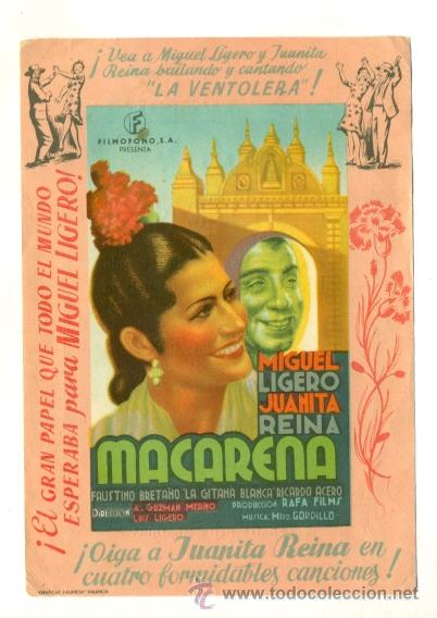 Cine: MACARENA   - PROGRAMA ORIGINAL CON PUBLICIDAD  -B.E. - Foto 1