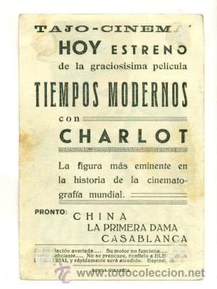 Cine: TIEMPOS MODERNOS    - PROGRAMA ORIGINAL CON PUBLICIDAD - Foto 2