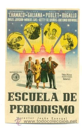 Cine: ESCUELA DE PERIODISMO - PROGRAMA ORIGINAL CON PUBLICIDAD - IMPECABLE - Foto 1