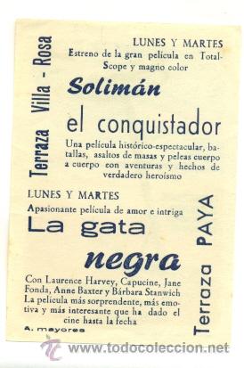 Cine: SOLIMAN EL CONQUISTADOR - PROGRAMA ORIGINAL CON PUBLICIDAD - BE - Foto 2