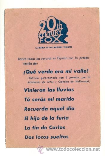Cine: SIGNO DEL ZORRO  - PROGRAMA ORIGINAL CON PUBLICIDAD - Foto 2
