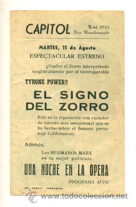 Cine: SIGNO DEL ZORRO  - PROGRAMA ORIGINAL CON PUBLICIDAD - Foto 2