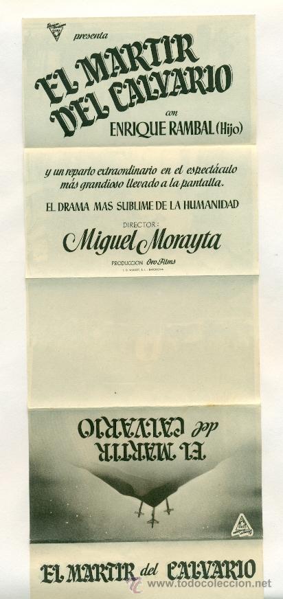 Cine: MARTIR DEL CALVARIO  - PROGRAMA ORIGINAL CON PUBLICIDAD - IMPECABLE - DESPLEGABLE - Foto 1