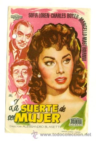 Cine: SUERTE DE SER MUJER - PROGRAMA ORIGINAL SIN PUBLICIDAD - - Foto 1