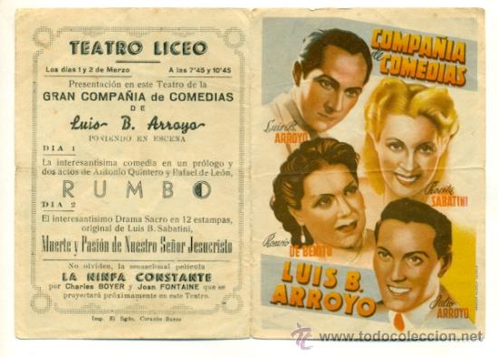 Cine: COMPA&Ntilde;IA DE COMEDIAS DE LUIS ARROYO - PROGRAMA ORIGINAL CON  PUBLICIDAD - - Foto 1