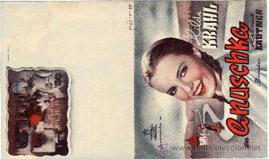 Cine: PROGRAMA CINE DOBLE - ANUSCHKA - HILDE KRAHL - HELMUT KA&Uuml;TNER - SIEGFRIED BREUER - Foto 2