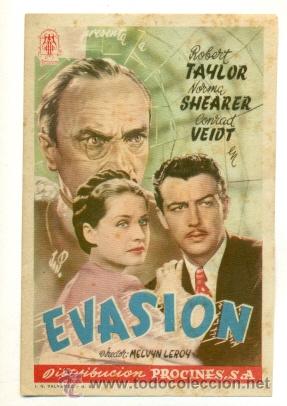 Cine: EVASION - ROBERT TAYLOR - PROGRAMA ORIGINAL SIN PUBLICIDAD - - Foto 1