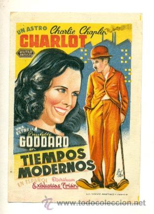 Cine: TIEMPOS MODERNOS  - PROGRAMA ORIGINAL SIN PUBLICIDAD - - Foto 1