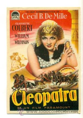 Cine: CLEOPATRA DE CLAUDETTE COLBERT  - PROGRAMA ORIGINAL SIN  PUBLICIDAD - IMPECABLE - Foto 1