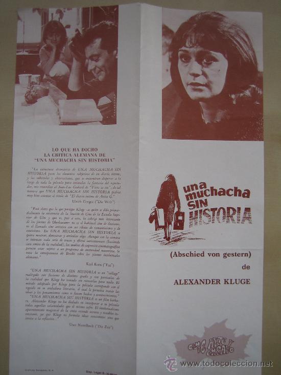 Kino: una muchacha sin hisrtoria - folleto de mano doble original estreno