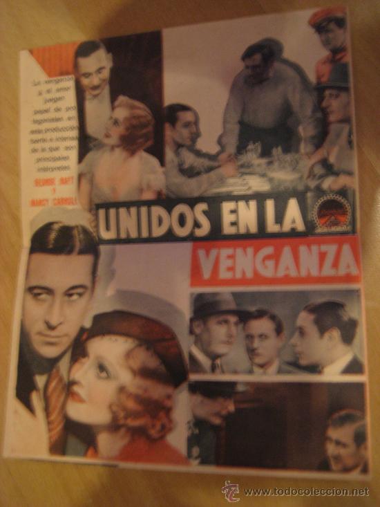 Cine: PROGRAMA ORIGINAL PARAMOUNT DE UNIDOS EN LA VENGANZA POR GEORGE RAFT.IMPECABLE - Foto 2