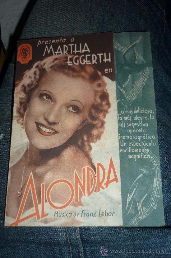 Cine: programa cine doble alondra -excelente estado - Foto 1