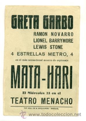 Cine: MATA HARI  - PROGRAMA ORIGINAL CON PUBLICIDAD - Foto 2
