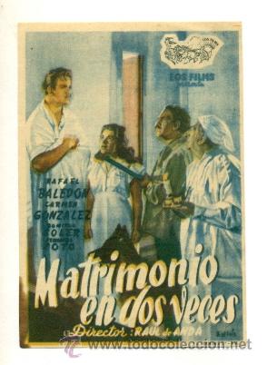 Cine: MATRIMONIO EN DOS VECES  - PROGRAMA ORIGINAL CON PUBLICIDAD - Foto 1