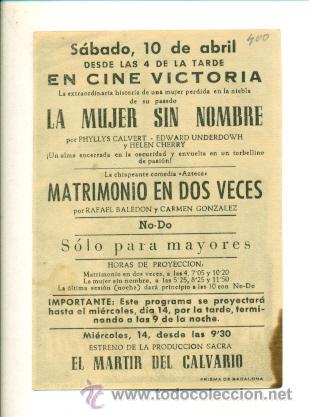 Cine: MATRIMONIO EN DOS VECES  - PROGRAMA ORIGINAL CON PUBLICIDAD - Foto 2