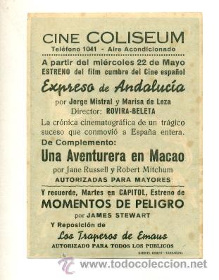 Cine: EXPRESO DE ANDALUCIA  - PROGRAMA ORIGINAL CON PUBLICIDAD - Foto 2