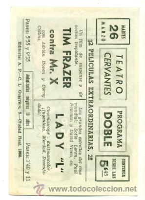 Cine: TIM FRAZER CONTRA MR X  - PROGRAMA ORIGINAL CON PUBLICIDAD - Foto 2
