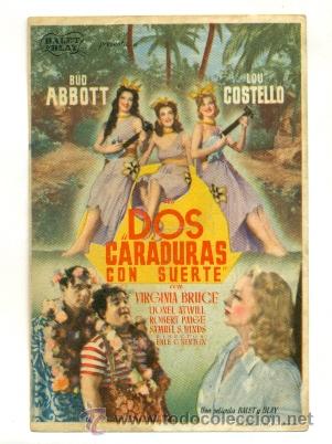 Cine: DOS CARADURAS CON SUERTE - PROGRAMA ORIGINAL CON PUBLICIDAD - - Foto 1