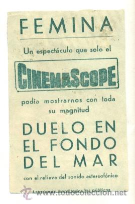 Cine: DUELO EN EL FONDO DEL MAR - PROGRAMA ORIGINAL CON PUBLICIDAD - - Foto 2