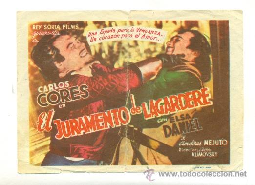 Cine: JURAMENTO DE LAGARDERE  - PROGRAMA ORIGINAL CON PUBLICIDAD - - Foto 1