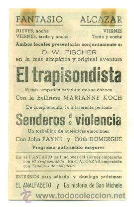 Cine: TRAPISONDISTA , EL   - PROGRAMA ORIGINAL CON PUBLICIDAD - - Foto 2