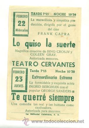 Cine: TE QUERRE SIEMPRE  - PROGRAMA ORIGINAL CON PUBLICIDAD - - Foto 2