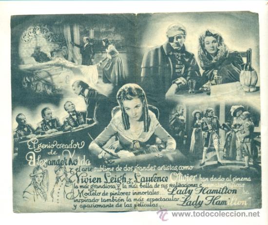 Cine: LADY HAMILTON - PROGRAMA ORIGINAL DOBLE  CON PUBLICIDAD - - Foto 2
