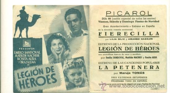 Cine: LEGION DE HEROES - PROGRAMA ORIGINAL DOBLE  CON PUBLICIDAD - - Foto 1