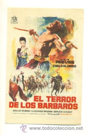 Cine: TERROR DE LOS BARBAROS  - PROGRAMA ORIGINAL CON PUBLICIDAD - IMPECABLE - Foto 1
