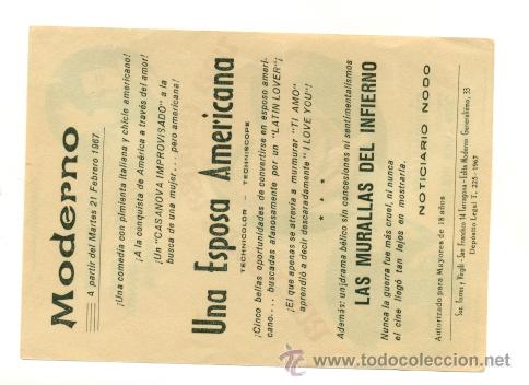 Cine: ESPOSA AMERICANA , UNA - PROGRAMA ORIGINAL  CON PUBLICIDAD - IMPECABLE - Foto 2
