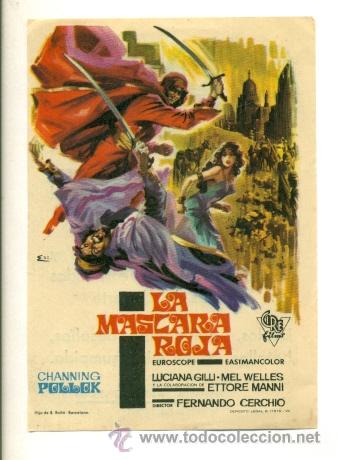 Cine: MASCARA ROJA , LA - PROGRAMA ORIGINAL  CON PUBLICIDAD - IMPECABLE - Foto 1