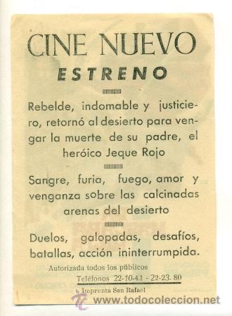 Cine: MASCARA ROJA , LA - PROGRAMA ORIGINAL  CON PUBLICIDAD - IMPECABLE - Foto 2