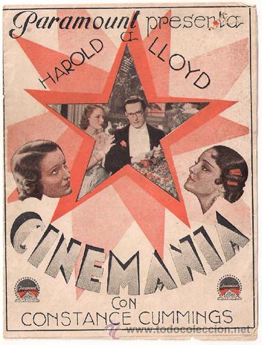 Cine: PTCC7 24 CINEMANIA PROGRAMA DOBLE PARAMOUNT HAROLD LLOYD CONSTANCE CUMMINGS - Foto 1