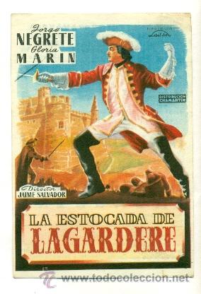 Cine: ESTOCADA DE LAGARDERE , LA  - PROGRAMA ORIGINAL CON PUBLICIDAD - IMPECABLE - Foto 1