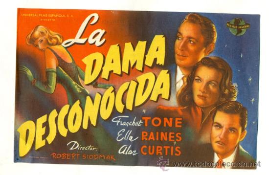 Cine: DAMA DESCONOCIDA , LA   - PROGRAMA ORIGINAL CON PUBLICIDAD - - Foto 1