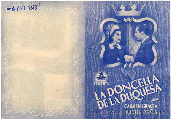 Cine: PROGRAMA CINE DOBLE - LA DONCELLA DE LA DUQUESA - CARMEN GRACIA - LUIS PE&Ntilde;A - Foto 2