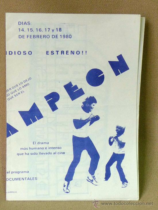 Foglietti di film di film antichi di cinema: PROGRAMA DE CINE, CAMPEON, 1980, JON VOIGHT