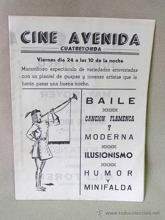 Cine: PROGRAMA DE CINE, BAILE, CANCIONES FLAMENCAS , CUATRETONDA,